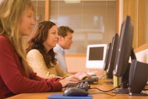 students at computers